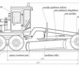 Конструкция автогрейдера дз-98
